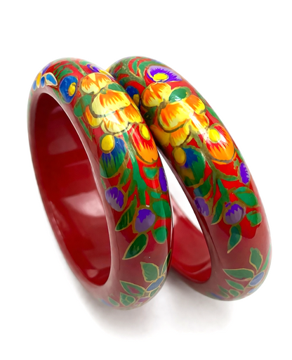 Swara Creations Handcrafted Paper Mache Kashmir Bangle set SKU (399)