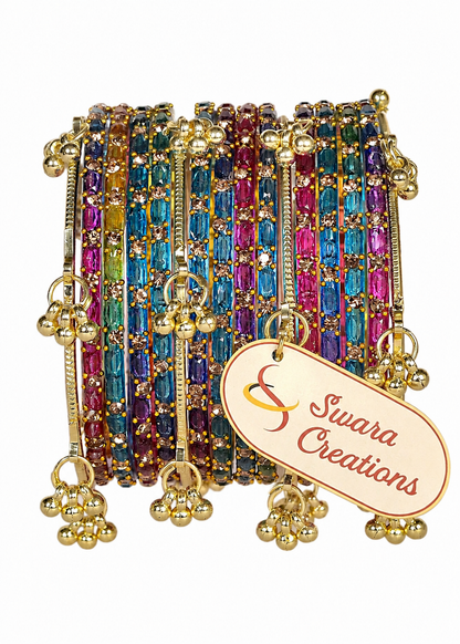 Swara Creations Kashmiri Ghungroo Raindrop Bangles SKU(417)