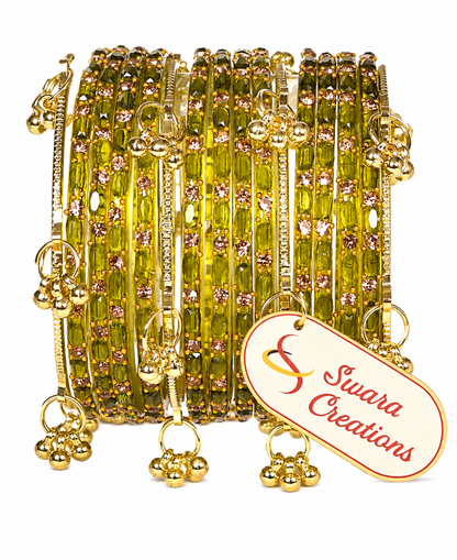 Swara Creations Kashmiri Ghungroo Raindrop Bangles SKU(417)