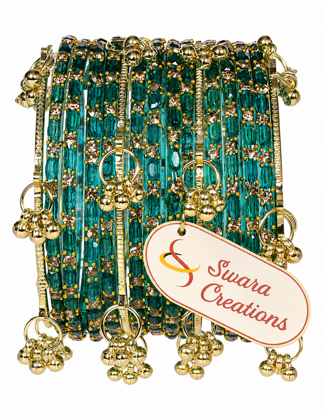 Swara Creations Kashmiri Ghungroo Raindrop Bangles SKU(417)