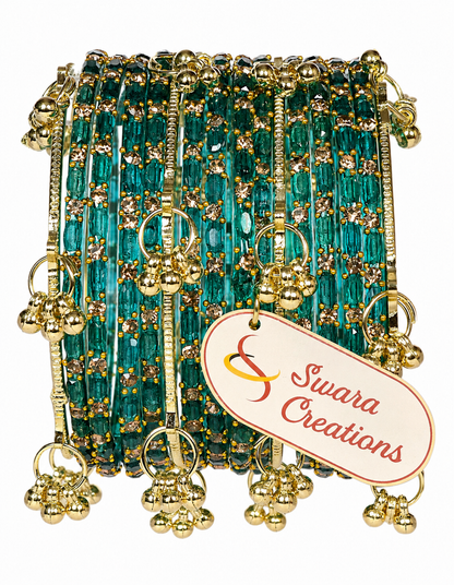 Swara Creations Kashmiri Ghungroo Raindrop Bangles SKU(417)