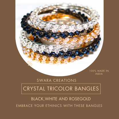 Stone Multicolor Metal Crystal Bangles Set