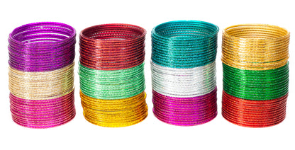 Golden Dots Multicolor Metal Bangle Set