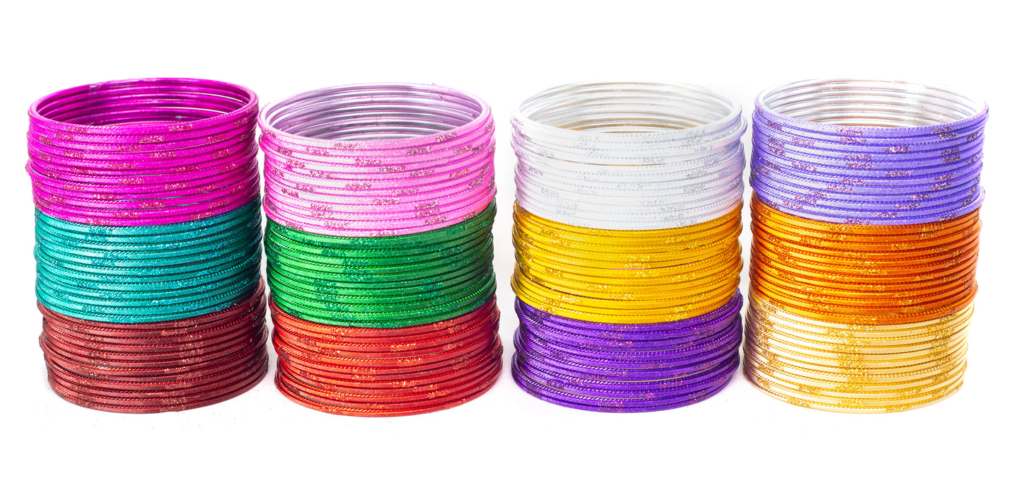 Golden Dots Multicolor Metal Bangle Set