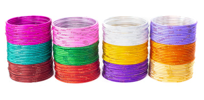 Golden Dots Multicolor Metal Bangle Set