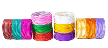 Golden Dots Multicolor Metal Bangle Set
