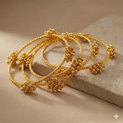 Swara Creations Traditional Kashmiri Ghungroo Latkan Bangles Set SKU(393)